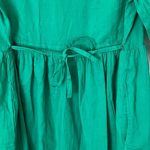 EMMA & GAIA Red Label 100% Cotton Green 3/4 Sleeve Button Up Shirt Dress Italy 8 - Picture 8 of 16